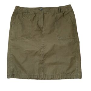 J.Jill Olive Cargo Twill Skirt SZ 14